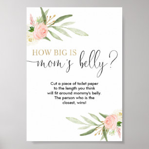 How big is mommy's belly baby shower game poster
