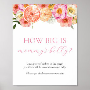 How Big is Mommy's Belly Baby Shower Game Sign