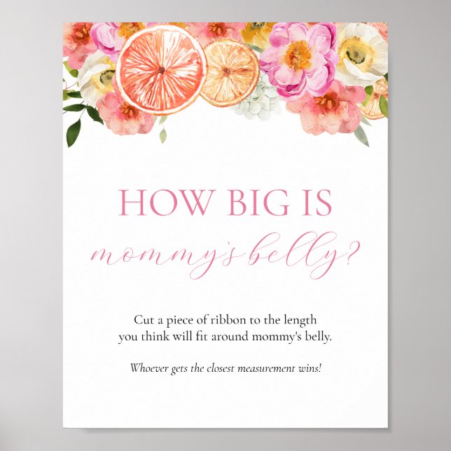 How Big is Mommy's Belly Baby Shower Game Sign (Front)