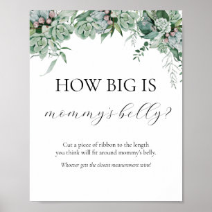 How Big is Mommy's Belly Baby Shower Game Sign