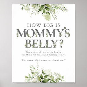How Big Is Mommy's Belly Baby Shower Poster