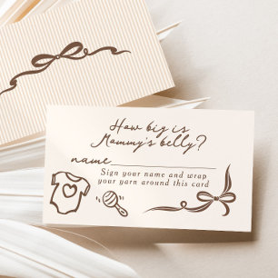 How big is mommys belly Cafe Bebe Shower game Enclosure Card