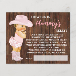 How Big is Mommy's Belly Cowgirl Shower Game Card
