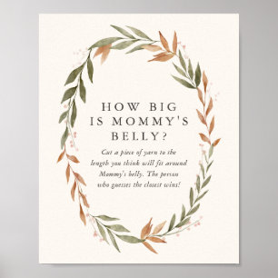 How Big is Mommy's Belly Fall Baby Shower Sign