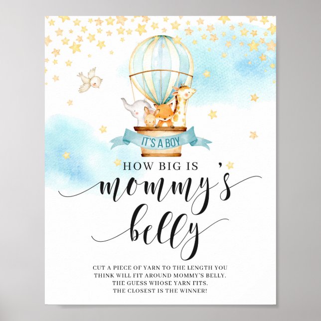 How big is mommy's belly game sign hot air balloon (Front)
