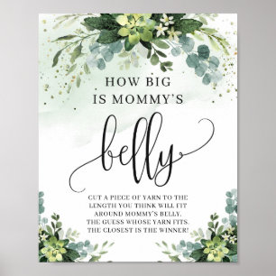 How big is mommy's belly game sign succulent