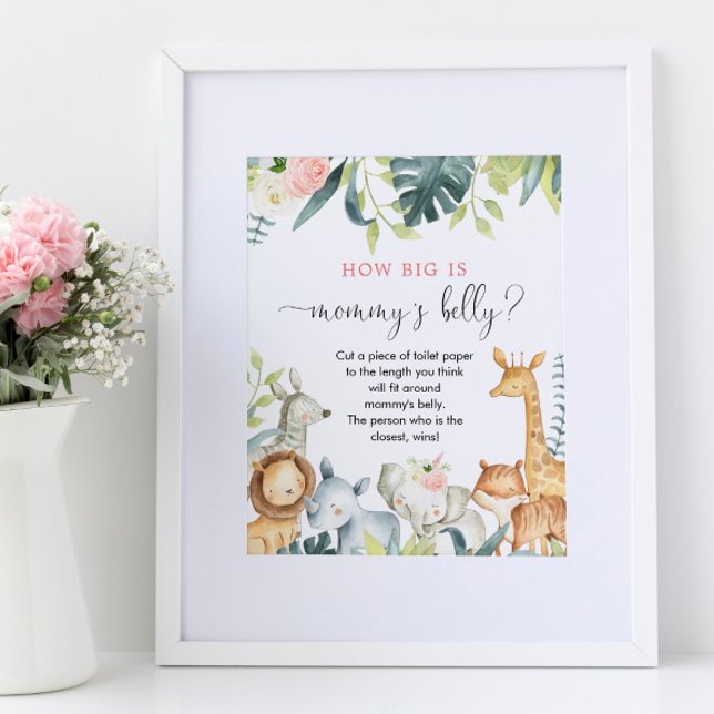 How big is mommy's belly safari baby shower game poster (Creator Uploaded)