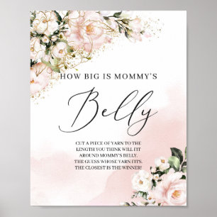 How big is mommy's belly sign game blush pink gold