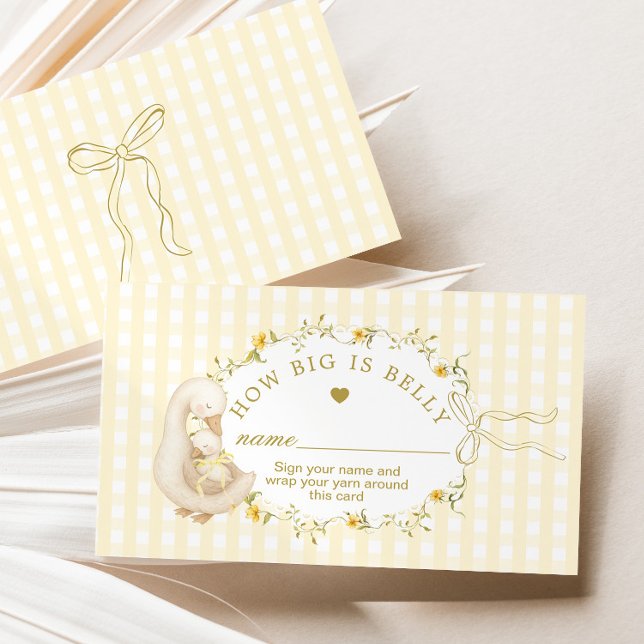 How big is mommys belly silly goose Gingham Enclosure Card (Creator Uploaded)