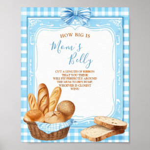 How Big Is Mom's Belly Baby Shower Game Bakery B Poster