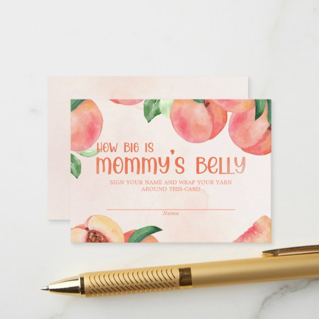How bis is Mommy's Belly Baby Shower Enclosure Card (Front/Back In Situ)
