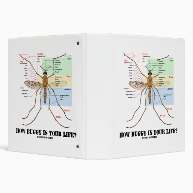How Buggy Is Your Life? Mosquito Anatomy Humour Binder (Background)