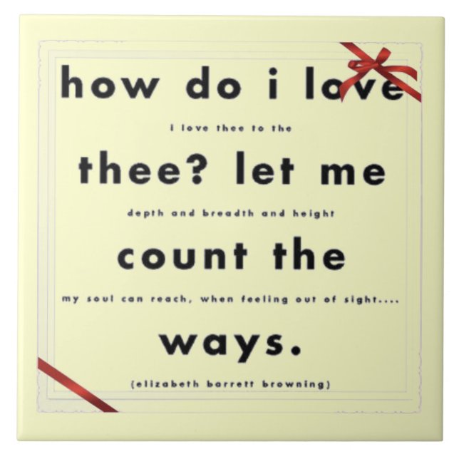 How Do I Love Thee Ceramic Coasters (Front)