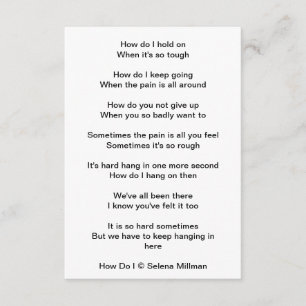 "How Do I" Poem Enclosure Card