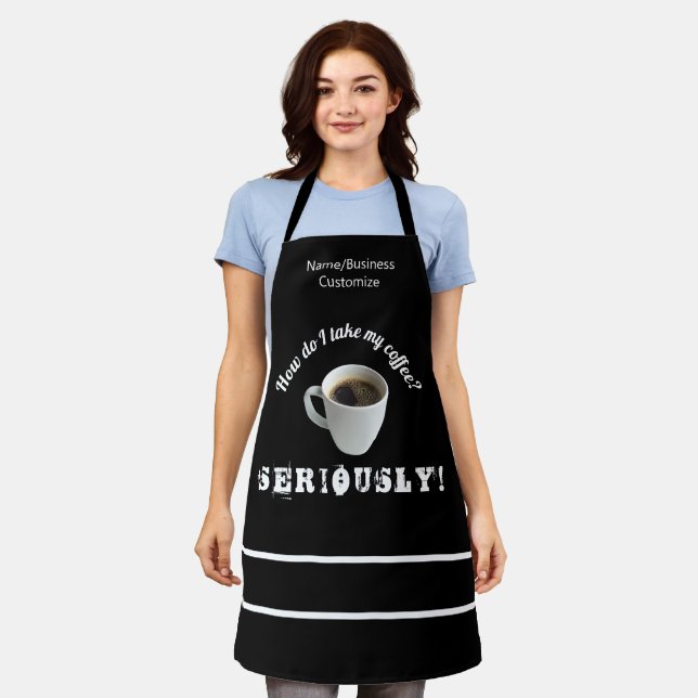 How Do I Take My Coffee? All-Over Print Apron (Worn)