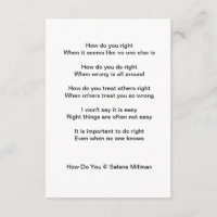 "How Do You" Poem