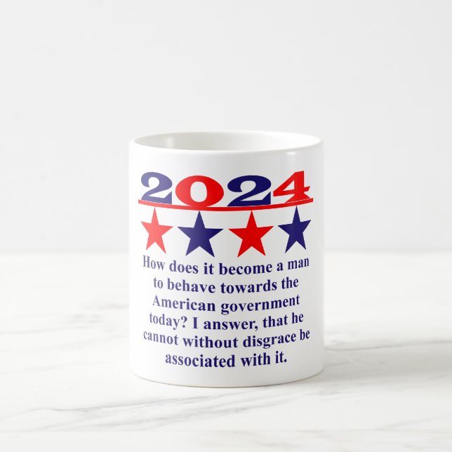 How Does It Become A Man - Political Quote  Coffee Mug (Center)