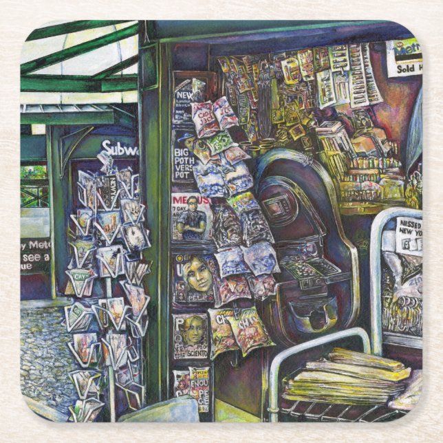 How Does One Image, Unimaginative? Square Paper Coaster (Front)