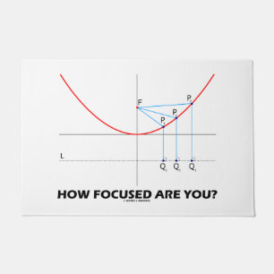 How Focused Are You? Parabola Graph Math Humour Doormat
