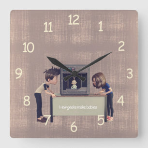 How Geeks Make Babies Square Wall Clock
