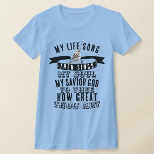 How Great Thou Art Hymnal - Music Notes and Bird T-Shirt