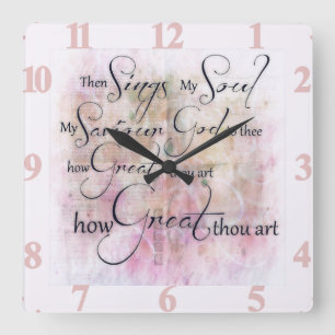 How great thou art square wall clock