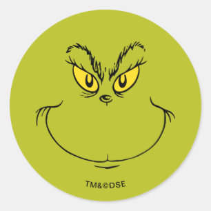 How Grinch Stole Christmas Face Classic Round Sticker