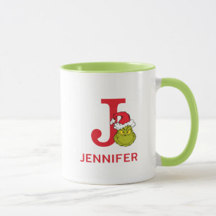 How Grinch Stole Christmas   Name & Monogram J Mug