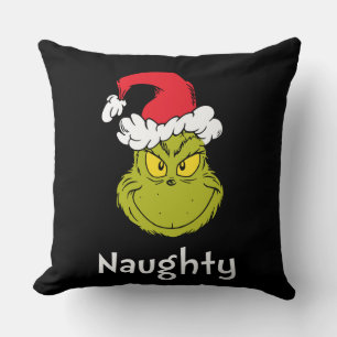 How Grinch Stole Christmas   Naughty Grinch Throw Pillow
