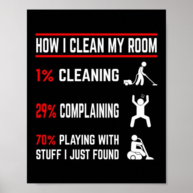 How I Clean My Room Cleaning Housekeeping Poster (Front)