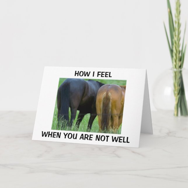 HOW I FEEL WHEN YOU ARE NOT WELL CARD (Front)