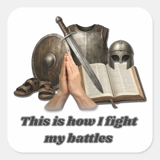 How I Fight My Battles Square Sticker (Front)