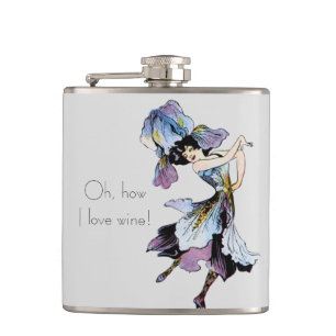 How I Love Wine - Dancing Woman Flask