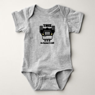 How I Roll   4x4 Off-Road Rock Crawler Truck Baby Bodysuit