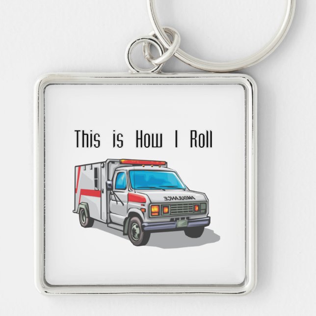 How I Roll Ambulance Keychain (Front)