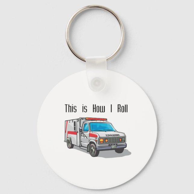 How I Roll Ambulance Keychain (Front)
