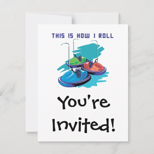 How I Roll (Bumper Cars) Invitation (Front)