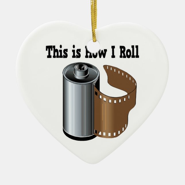 How I Roll Camera Film Ceramic Ornament (Front)