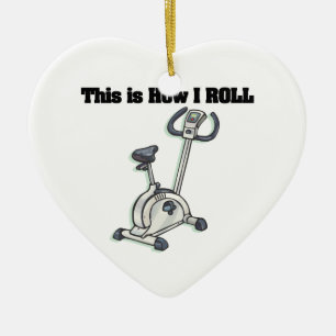 How I Roll (Exercise Bike) Ceramic Ornament
