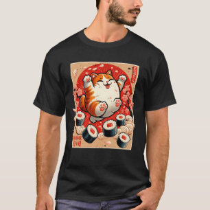 How I Roll Flamingo Cafe Sushi Poster Harajuku Kaw T-Shirt