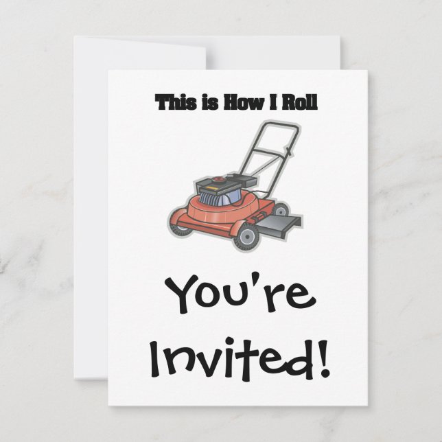 How I Roll (Lawn Mover) Invitation (Front)