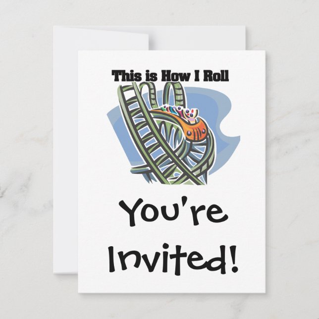 How I Roll (Roller Coaster) Invitation (Front)