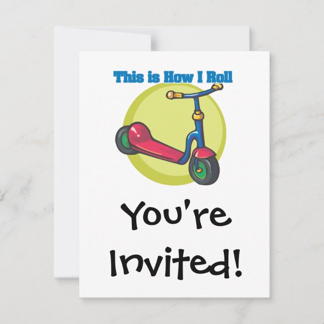 How I Roll (Scooter) Invitation (Front)