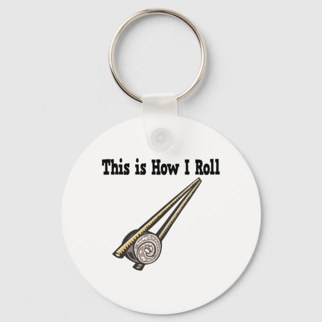 How I Roll Sushi Rice Roll Keychain (Front)