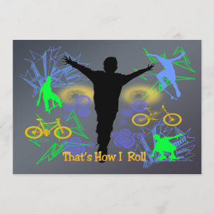 How I Roll (Tween Boys) Invitation