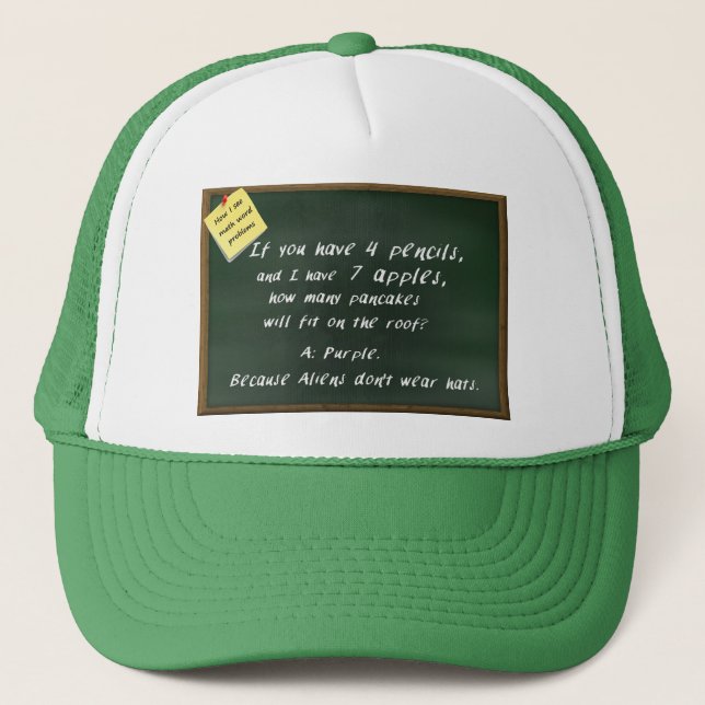 How I See Math Word Problems - Funny Hat (Front)