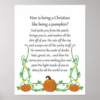 How is being a Christian like being a Pumpkin? Poster