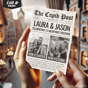 How it Started How its Going Valentine Newspaper Holiday Card