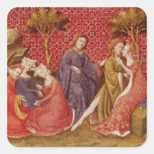 How Lancelot kissed Guinevere Square Sticker