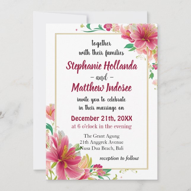 How Lily Blossom Adds a Touch of Sophistication -  Invitation (Front)
